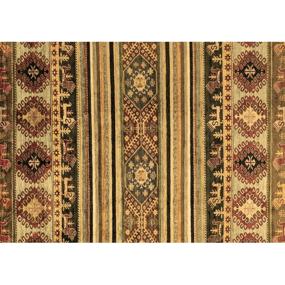 Ahgly Company Indoor Rectangle Oriental Brown Modern Area Rugs, 7' x 9'