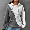thumbnail image 2 of Long Sleeve Shirts for Women Winter Fall Comfy Hooded Puff Drop Shoulder with Pocket Graphic Hoodie Cotton Sweatshirts Hoodies(Light Gray,XXXXXL), 2 of 4