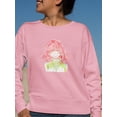 thumbnail image 2 of Manga Girl Cheerful Smile Sweatshirt Women -Image by Shutterstock, Female x-Large, 2 of 4
