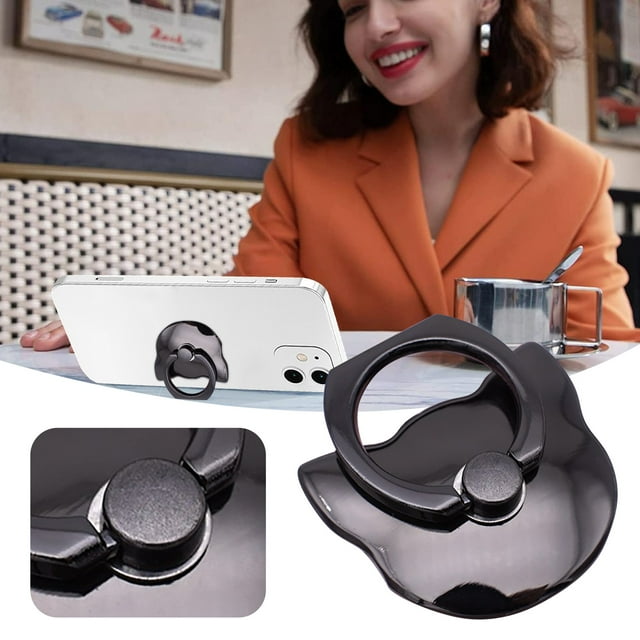 Universal Metal Phone Ring Holder with 360 Rotation Finger Grip and Kickstand for All Smartphones