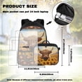 thumbnail image 4 of Yspwyqan Sunflower Highland Cow Aztec Kids Backpack Set 4Pcs with Lunch Box Pencil Case Water Bottle Bag, Double Zip Lightweight Large Capacity Bookbag Fits 14" Laptop for School, 4 of 7
