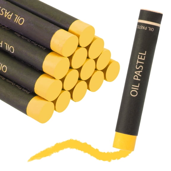 Uxcell Soft Oil Pastels, Oil Pastel Crayons Vibrant Color Blendable Art Supplies for Painting Drawing Blending Painting Artists Beginners Professional(Dark Yellow, Pack of 36)