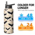 thumbnail image 4 of 40 OZ Spooky Halloween Water Bottle With Straws Double Walled Vacuum Insulated Sports Bottle Skeleton Ghost Travel Thermal Cup Leak Proof Stainless Steel Tumbler Halloween Gift, 4 of 6