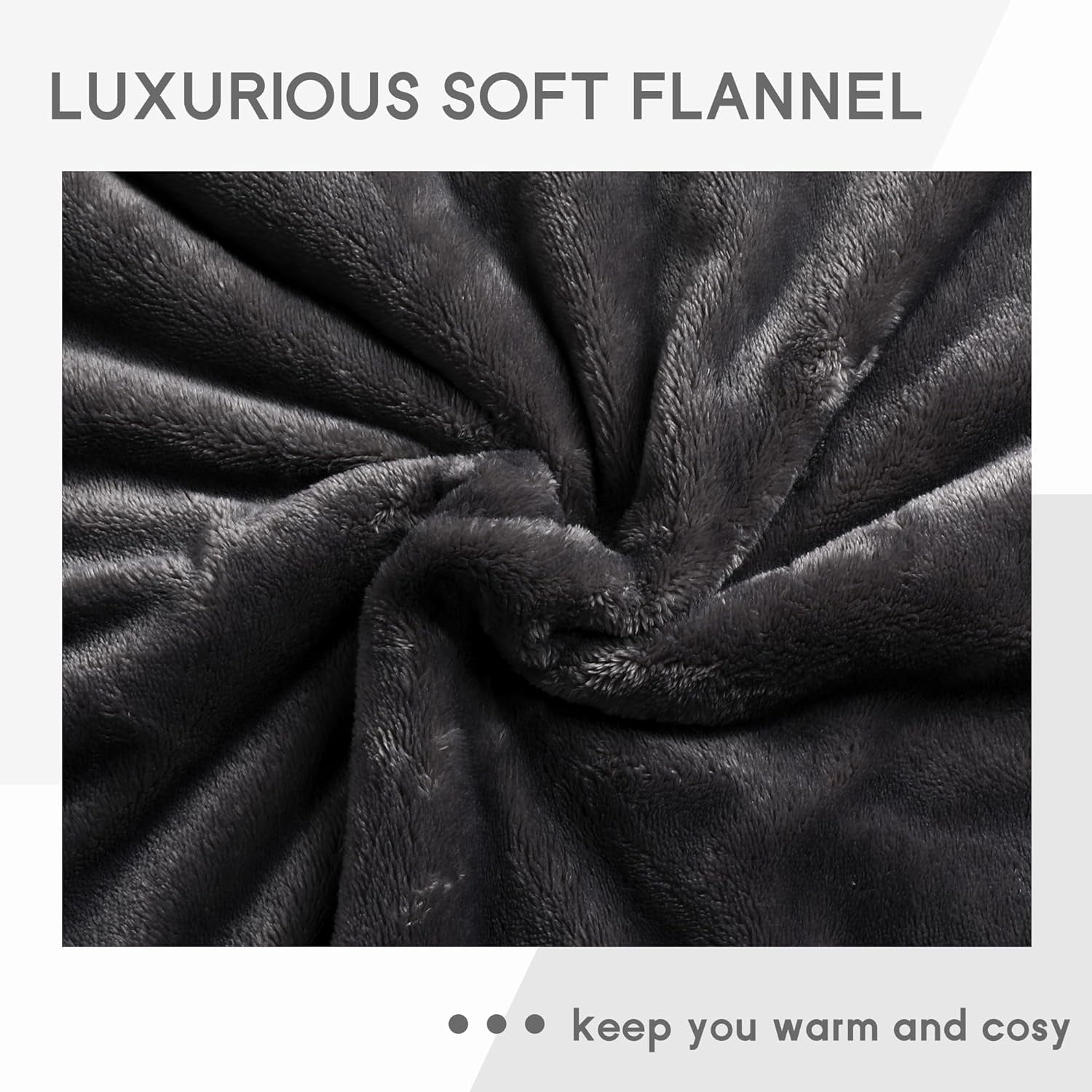 Heated Blanket Electric Blanket Full Size 72''x84'', Soft Flannel Heating Blanket with 1-10 Hour Auto Off - 6 Heat Settings - Machine Washable - Dark Grey
