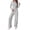 Striped White Black, variant on PRETTYGARDEN Women 2 Piece Striped Lounge Sets Soft Cozy Knit, Matching Airport Travel Outfits, Long Sleeve Shirts, Wide Leg Pants Pockets, Fall Winter Comfy Casual Clothes