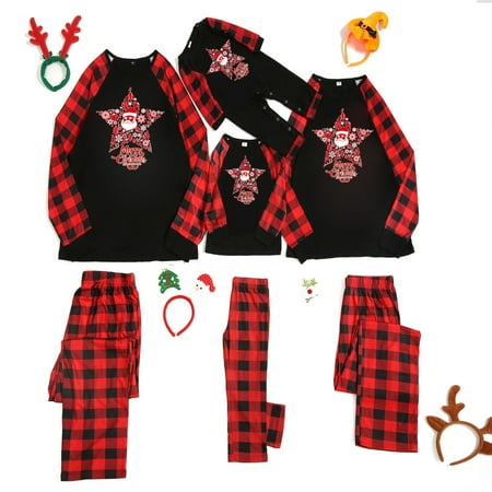 

KEJIG Christmas Pajamas For Family Family Christmas Pjs Matching Sets Jumpsuits Matching Christmas Pjs For Family Long Sleeve Pajamas Two-piece BaBy Set