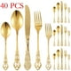 thumbnail image 1 of Jetcloudlive Juego de Cubiertos Dorados de 40 Pzas, Juego de Utensilios de Acero Inoxidable Retro Royal para 8, Juego de Cubiertos de Lujo Dorado Incluye Tenedores Cucharas Cuchillos, Espejo Pulido,, 1 of 1