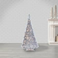 thumbnail image 3 of 4 ft. Pre Lit Warm White LED Pop up Silver Tinsel Tree, 3 of 5