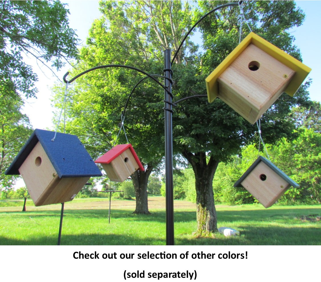 & Warbler Birdhouse JCs Wildlife Cedar & Poly Wren Chickadee Yellow Roof 