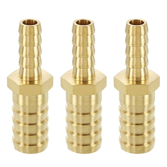 3Pcs Brass Hose Barb to Adapter 5/16" Barb x 1/2" for Automotive, Motorcycle