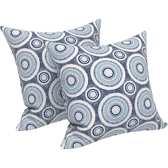 Outdoor/Indoor Throw Pillows Covers, Decorative Throw Pillows Covers , 18"x18" Square Throw Pillows Covers Bed, Couch, and Patio Furniture, Set of 2, Lagoon Multi