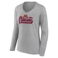 thumbnail image 2 of Women's Heathered Gray Minnesota Golden Gophers Speed Tested V-Neck Long Sleeve T-Shirt, 2 of 3