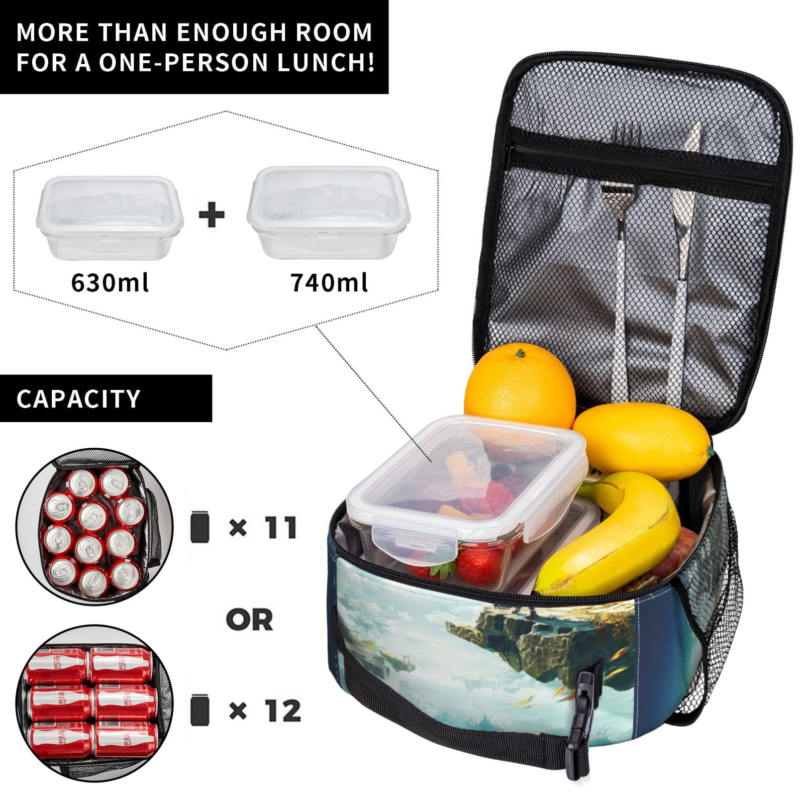 Legend Of Zelda Lunch Bag Insulated Tote Cooler Small Lunch Box Reusable Cooling Waterproof