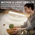 thumbnail image 3 of Lepotec 15.8Inch Under Cabinet Light - Wireless Rechargeable Motion Sensor LED Light with Built-in Magnet for Kitchen, Wardrobe, Closet, 3 of 7