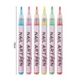 thumbnail image 5 of opvise 12Pcs Nail Art Pens Quick Dry Vibrant Color Excellent Saturation Water-Resistant Grip Comfortable DIY Plastic Nail Graffiti Pens 12pcs, 5 of 7