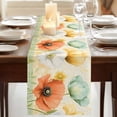 thumbnail image 3 of Retro Spring Floral 108 Inch Table Runner, Watercolor Elegant Summer Flowers Farmhouse Dresser Scarf Cotton & Linen Tablerunner for Dining/Kitchen Island/Holiday Party Décor 13" x 108", 3 of 9
