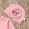 thumbnail image 3 of Qiylii Baby Girls Fall Clothes Set, Long Sleeve 3D Flower Solid Color Romper + Hat, 3 of 8