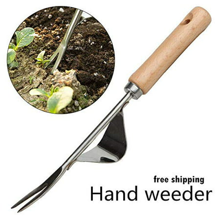 LNKOO Garden Hand Weeder Stainless Manual Weed Puller Bend-Proof, Ergonomic Soft Handle Non-Slip Weeding Tool, Gardening Gift Remove Dandelions, Thistles and Other (Best Way To Remove Weeds)