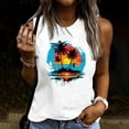 thumbnail image 2 of Pxxlle Tank Top for Women Hawaii Print Tank Tops Loose Fitted Sleeveless Beach Vacation Tops Casual Crewneck Going Out Tanks White M, 2 of 5