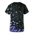 thumbnail image 4 of Abomasnow Oversized Scrub Tops for Women Short Sleeve Stretchy Medical Working Uniforms Cute Floral Printed V Neck Nursing Tee, 4 of 5