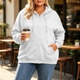 thumbnail image 3 of Perfectbot Women's Plus Size Zip Up Hoodie, Long Sleeve Casual Hooded Shirt with Pockets, Sizes L-5X, 3 of 7