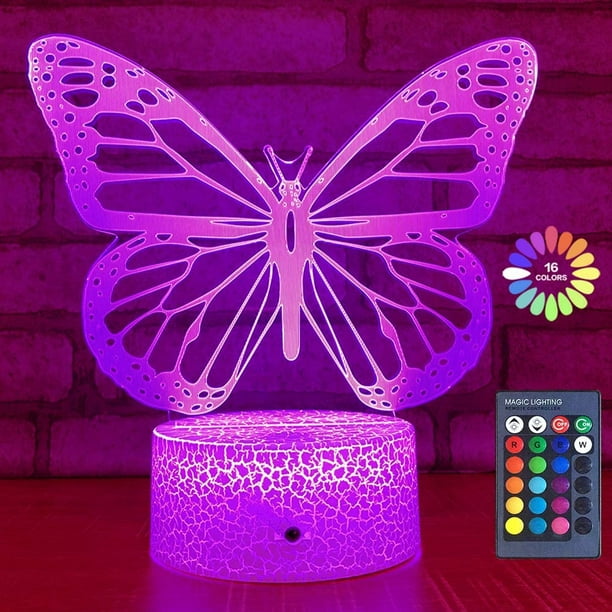 Lampe 3D personnalisée - Papillon rose