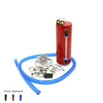 Aluminum Engine Oil Catch Tank Can Racing Fuel Reservoir Kit Cylinder 750ml Red