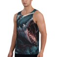 thumbnail image 2 of Pofeuu Wave Chain Shark Print Men's Workout Tank Tops Sleeveless Muscle Gym Shirt Quick Dry-Large, 2 of 7