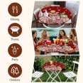 thumbnail image 7 of Red Gingerbread Christmas Round Tablecloth, Fitted Table Cover with Elastic for 36"-44" Round Tables, Xmas Tree Gift House Star Table Cloth Outdoor Indoor Dinning Party Waterproof Tablecloths, 7 of 7