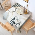 thumbnail image 2 of Blue Boho Abstract and Plant Pattern Square Tablecloth,Waterproof Square Table Cover,Wipeable Spillproof Washable Table Cover for Home Kitchen Party Decor 60"x60"(152x152cm), 2 of 6