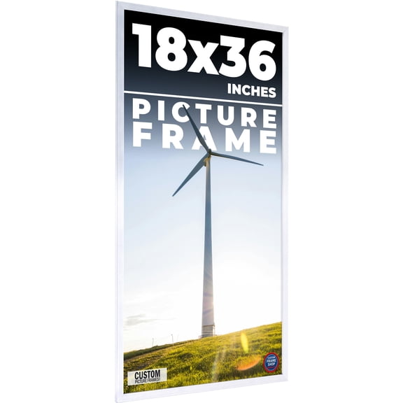 18x36 Frame Silver Real Wood Picture Frame Width 0.75 inches | Interior Frame Depth 0.5 inches |