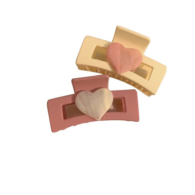 Pinza para el pelo para mujer, 2 uds., Clip de captura geométrico Vintage Simple para chicas que combina con todo, Clip cuadrado de tiburón para mujer con corazón de amor, útil y profesional TUNC Sencillez