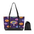 thumbnail image 7 of FORMRS Canvas Laptop Tote Bag for Women with 15.6" Computer Compartments Shoulder Handbag, Candy Carnival, 7 of 7
