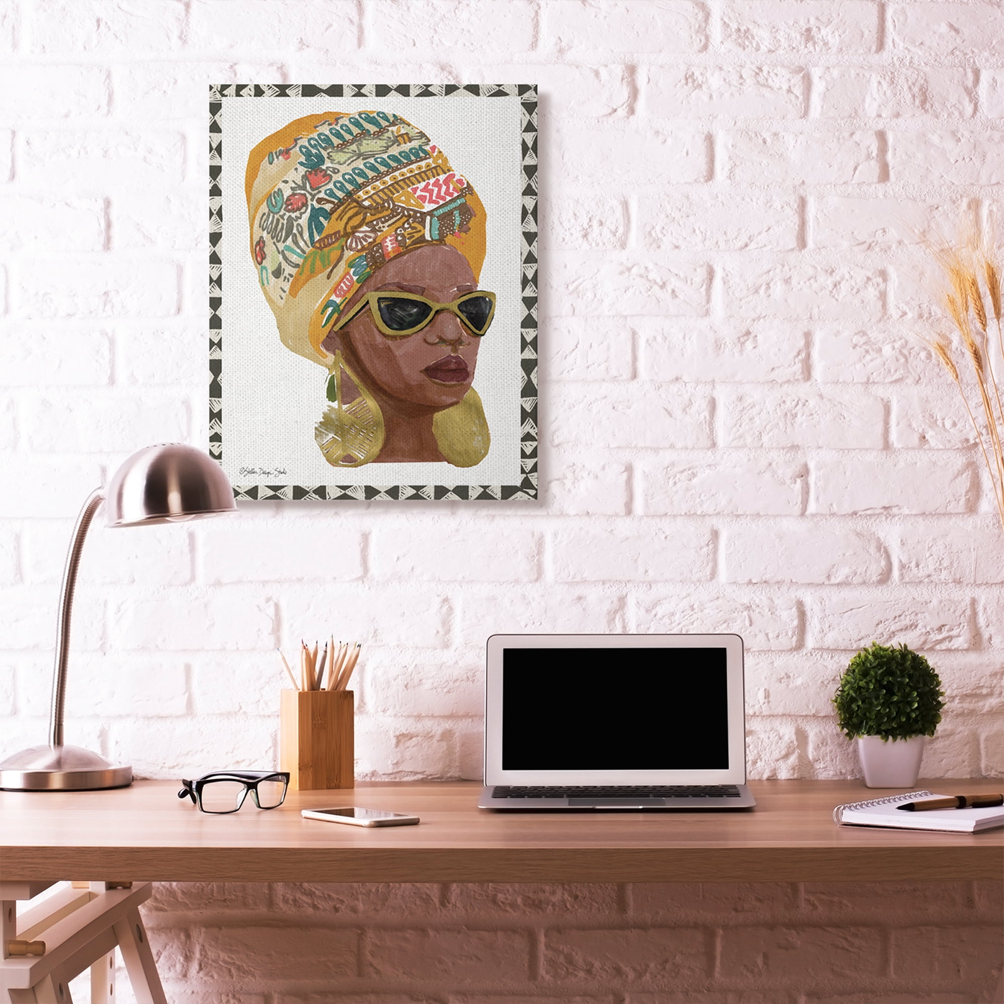 Stupell Home Décor Patterned African Fashion Model Painting Canvas Wall Art by Stellar Design Studio