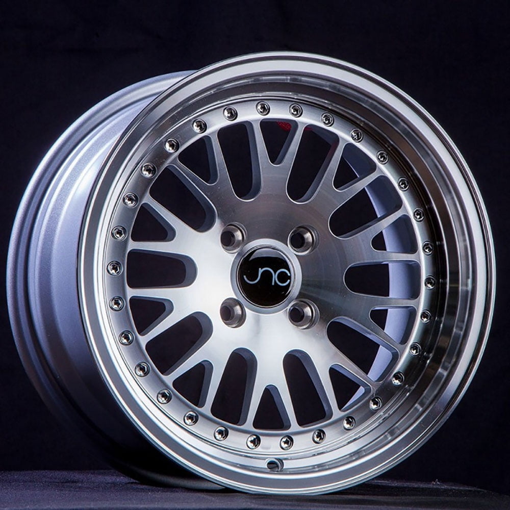 JNC Wheels 15" JNC001 Silver Machined Face Rim 4x100/4x114.3 15x9