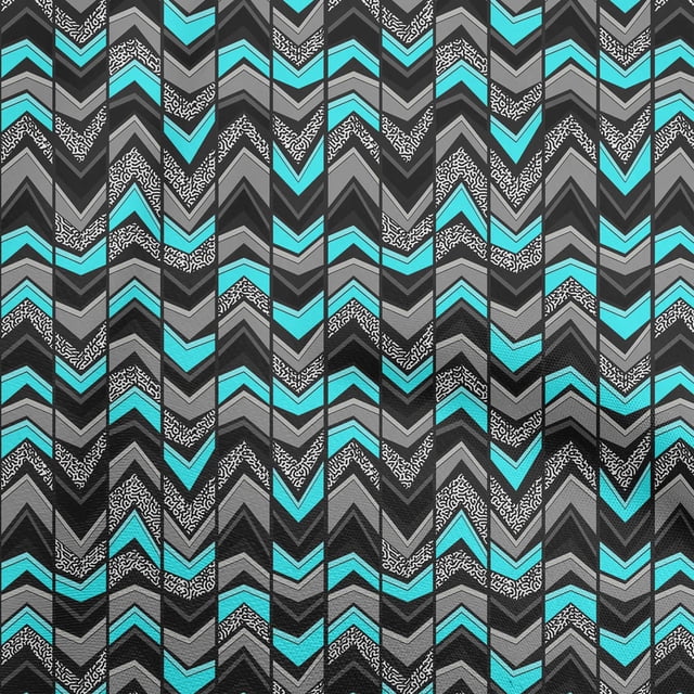 oneOone Rayon Turquoise Blue Fabric Geometric Sewing Craft Projects Fabric Prints By Yard 56 Inch Wide