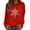 Red, variant on IWRICH Women's Snowflake Sweatshirt Cute Snow Graphic Winter Season Tops Trendy Crewneck Holiday Tees Pink 160