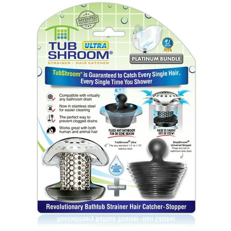 TubShroom Ultra Revolutionary Bath Tub Drain Protector Hair Catcher/Strainer/Snare Stainless