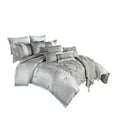 thumbnail image 2 of 12 Piece Queen Polyester Comforter Set with Medallion Print, Platinum Gray- Saltoro Sherpi, 2 of 5