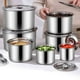 thumbnail image 1 of Juego de cuencos de acero inoxidable - Cuencos metálicos de calibre grueso de 3 piezas para cocina, repostería y preparación de alimentos, 1 of 3