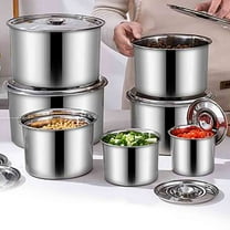 Dianli Stainless Steel Mixing Bowl, 304 Food Grade, Multi-Size Kitchen Prep, Oil/Lard/Seasoning Basin, Durable Easy-Clean, Flat Rim, Non-Odor, For Home or Commercial Use, 1pc