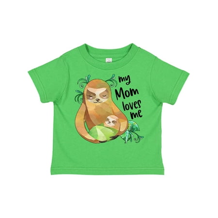 

Inktastic My Mom Loves Me Cute Sloth and Baby Gift Toddler Boy or Toddler Girl T-Shirt