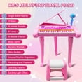 thumbnail image 2 of Teclado y piano Dollox de 37 teclas para niños con taburete y micrófono, color rosa, 2 of 7
