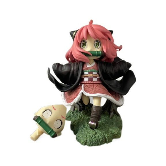 Anya COS Nezuko cute running pose anime scene figurine