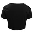 thumbnail image 4 of DuoJiaJ Womens Summer Square Neck Tops Short Sleeve Shirts Slim Fit Crop Top Black M, 4 of 4
