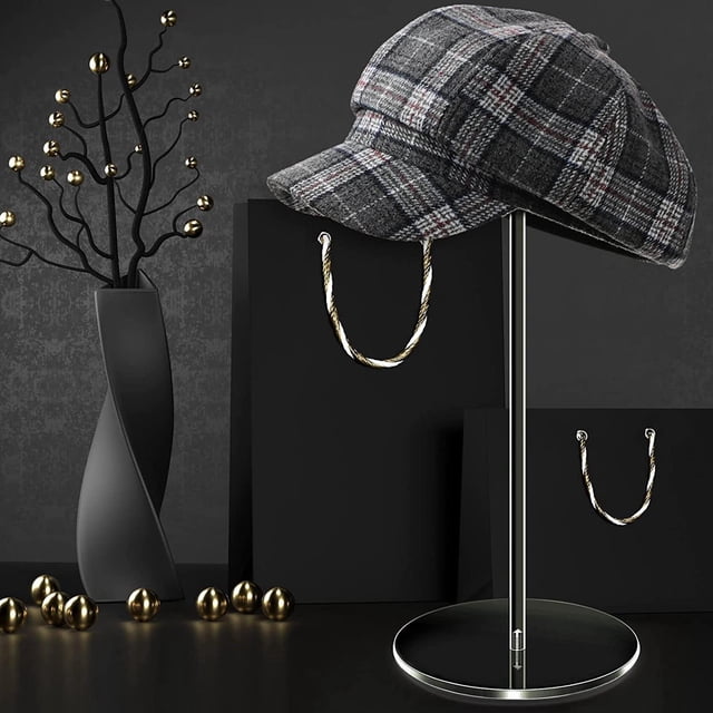 Soporte de acrílico para sombrero, soporte para bricoje, decoración de peluca, estable con Pedestal, colgador de sombrero, soporte para perfecl Perchero para sombreros