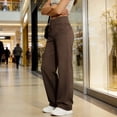 thumbnail image 6 of Hilenly Wide Leg Yoga Pants for Women Crossover High Waist Yoga Pants with Pockets Straight Leg Gym Workout Pants, 6 of 9