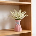thumbnail image 6 of Faux Weave Vase Decorative Home Accent Table Centerpiece for Floral Arrangements Modern Living Room Bedroom Decor Pink, 6 of 6