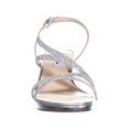 thumbnail image 2 of Womens Nina Nura Kitten Heel Slingback Sandals, Silver Vinyl, 2 of 5