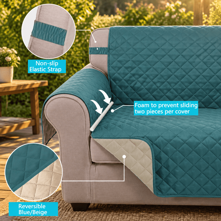 Reversible Sofa Cover Couch For Dogs Blue/beige - Walmart.com